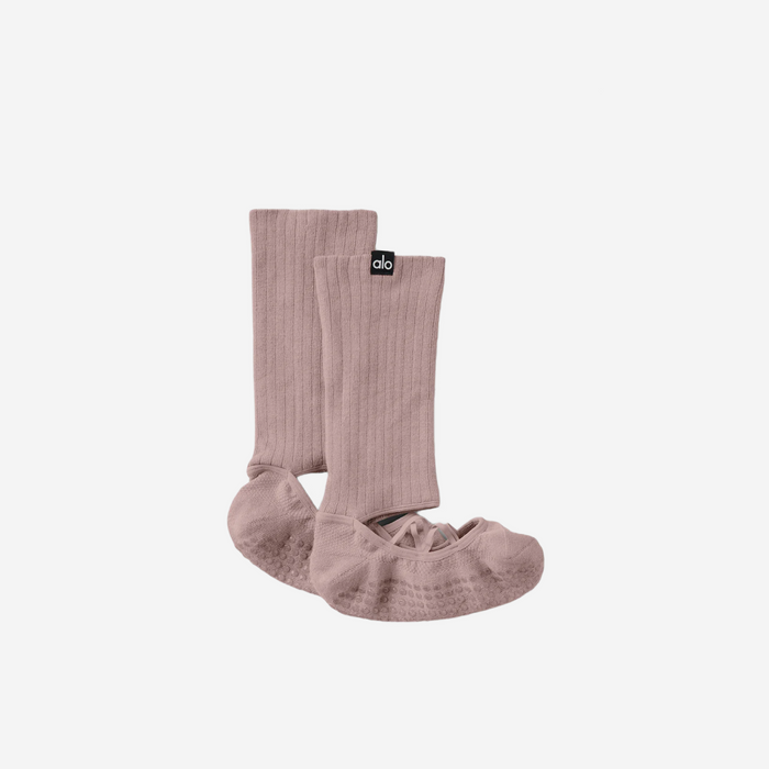 ALO YOGA Women's Strappy Siren Grip Sock TAUPE