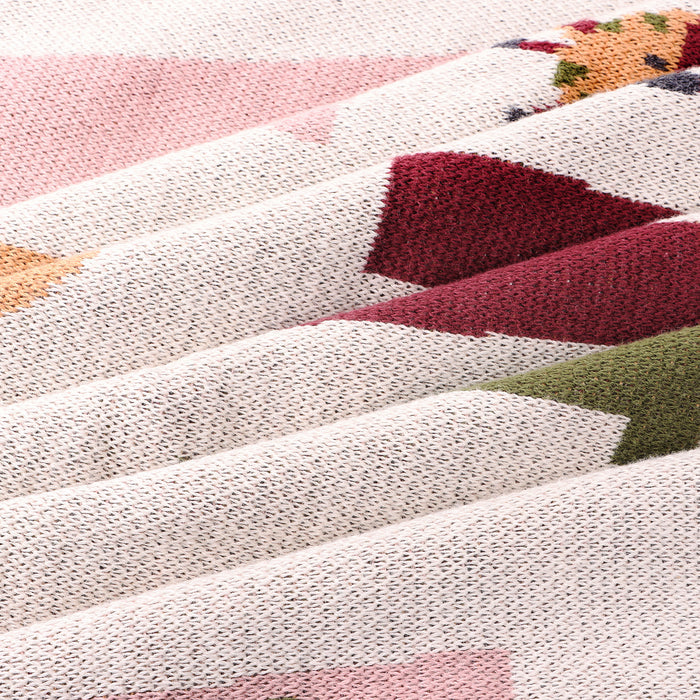 Alphabet Blush - Jacquard Sweater Knit Baby Blanket (Organic Cotton)