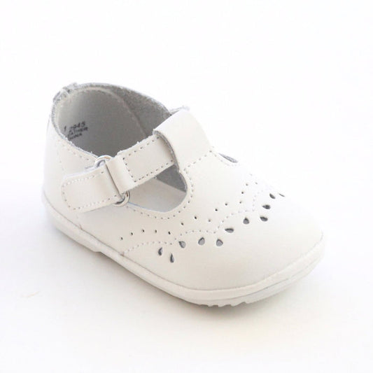 Angel White T Strap Shoe