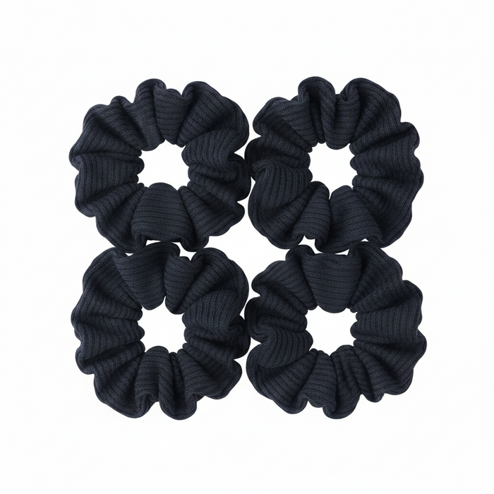 Annie Hair Scrunchie, 4 Count, Black