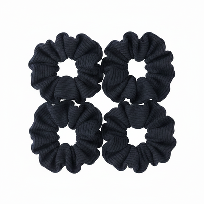 Annie Hair Scrunchie, 4 Count, Black