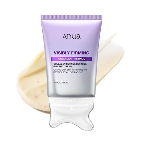 Anua Collagen Retinol Refining Gua Sha Cream Korean firming neck cream with built-in massage applicator