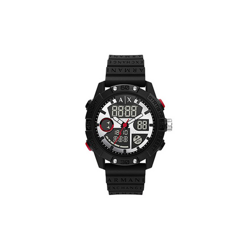 Armani Exchange Analog-Digital Black Silicone Watch
