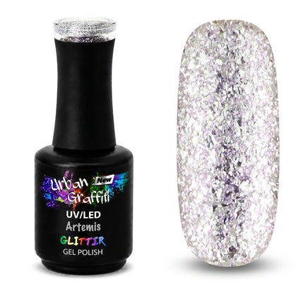 Artemis - UGGP-A0910 Urban Graffiti Silver Glitter Gel Polish 15ml