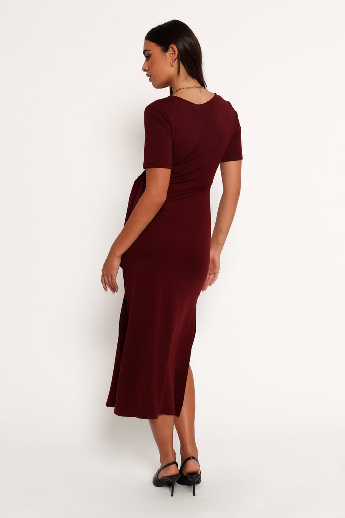 Petal and Pup USA DRESSES Asha Midi Dress - Wine