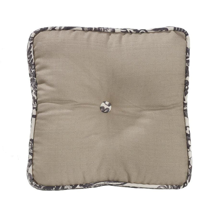 Augusta Buttoned Toile Box Pillow Pillow