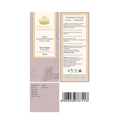 Aura Essential Oil Deodorant - Lavender & Vetiver