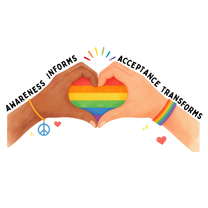 Awareness Informs, Acceptance Transforms Unisex Pride Tee