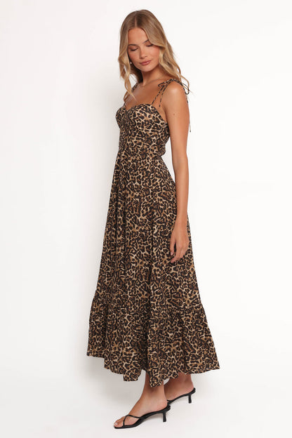 Petal and Pup USA DRESSES Ayana Midi Dress - Leopard (Hold for Rack)