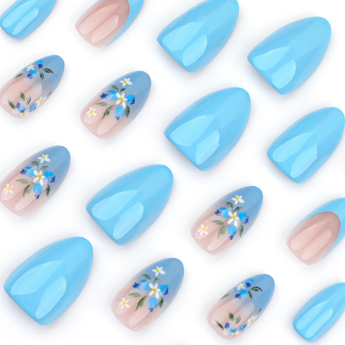 Azure Bloom | Short Almond | EASY PRESS™  | EASY PRESS™