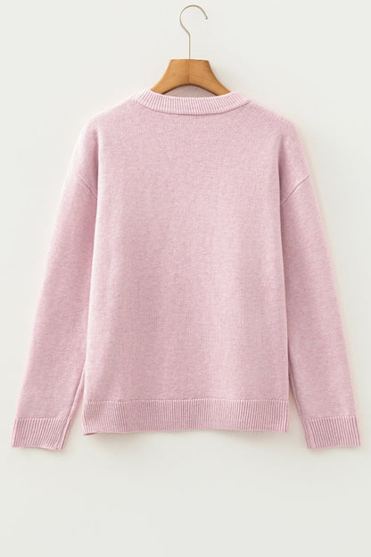 Baggy Love Sweater | Pink Graphic Pullover