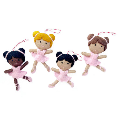 Ballerina Felt Wool Ornament- Sold Individually