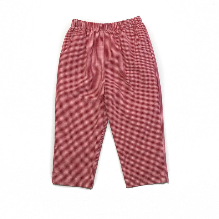 Banbury Red Gingham Long Elastic Waist Lined Pant