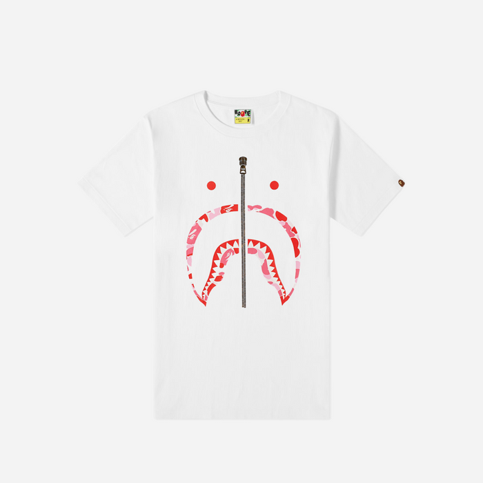 BAPE White ABC Camo Shark T-Shirt