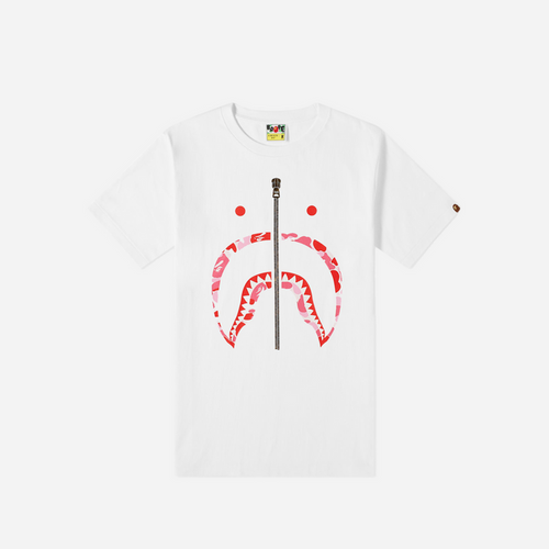 BAPE White ABC Camo Shark T-Shirt