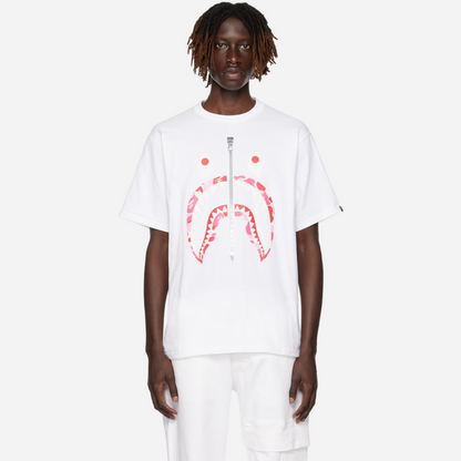 BAPE White ABC Camo Shark T-Shirt