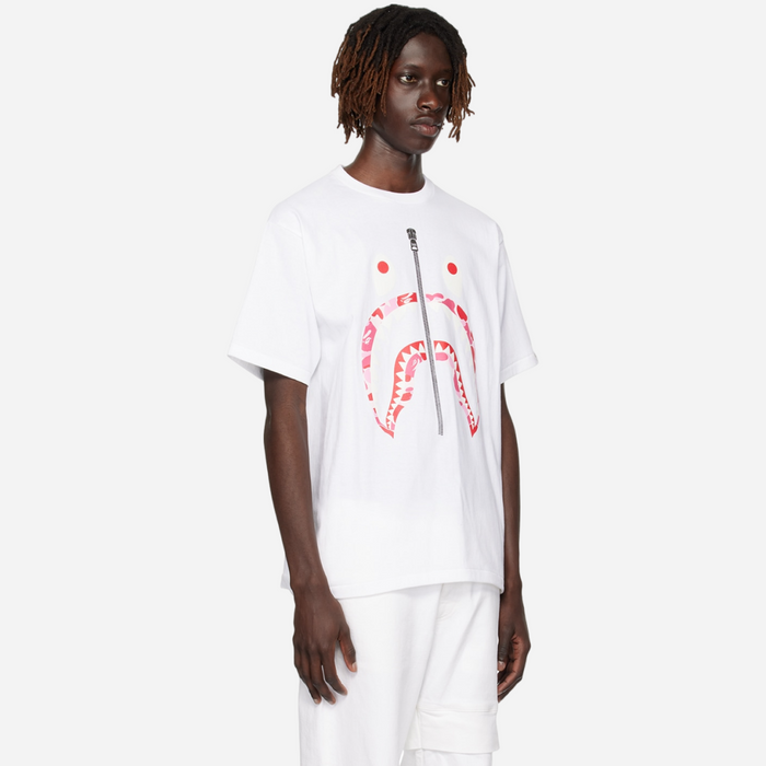BAPE White ABC Camo Shark T-Shirt