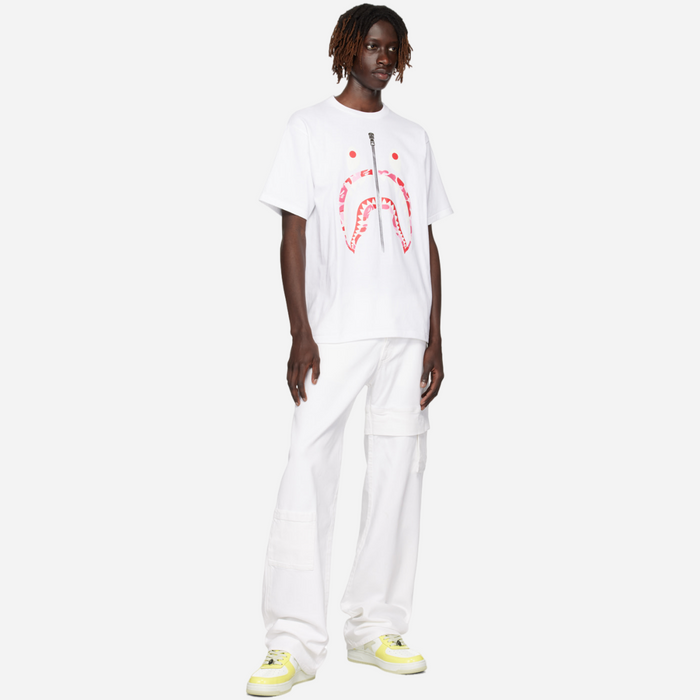 BAPE White ABC Camo Shark T-Shirt