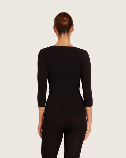Base Layer 3/4 Sleeve Top - Black