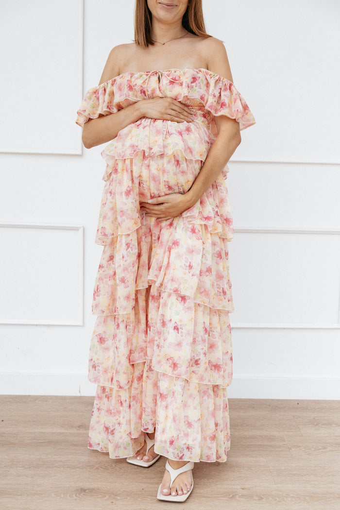 Petal and Pup USA DRESSES Belle Maxi Dress - Pink Floral