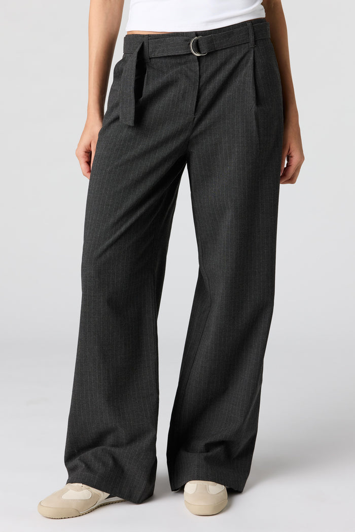 Belted Straight Leg Dress Pant