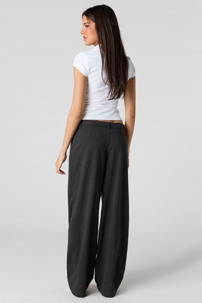 Belted Straight Leg Dress Pant