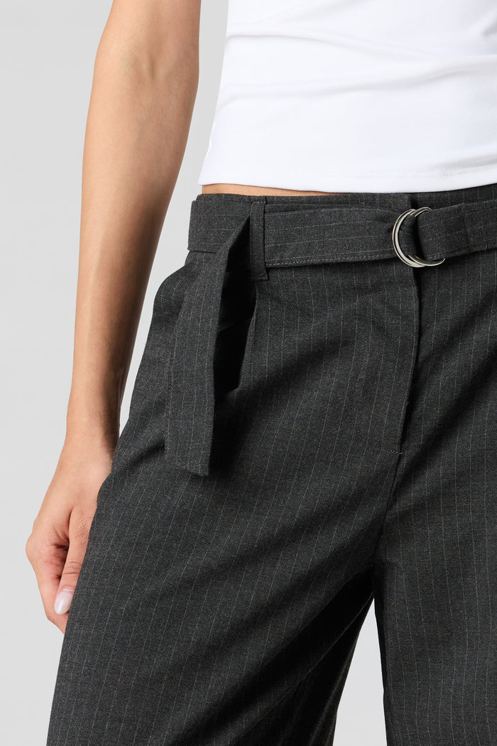 Belted Straight Leg Dress Pant