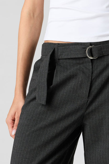 Belted Straight Leg Dress Pant