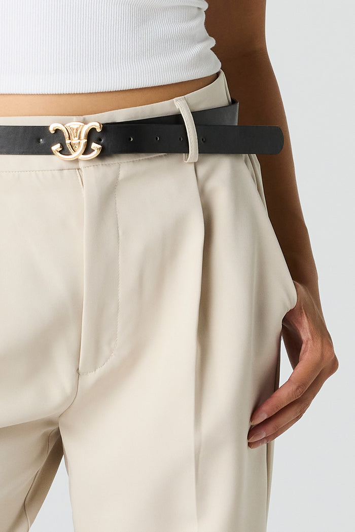 Belted Wide Leg Dress Pant