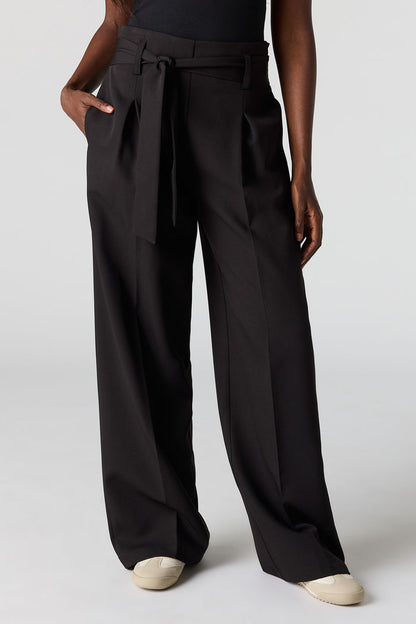 Belted Wide Leg Dress Pant