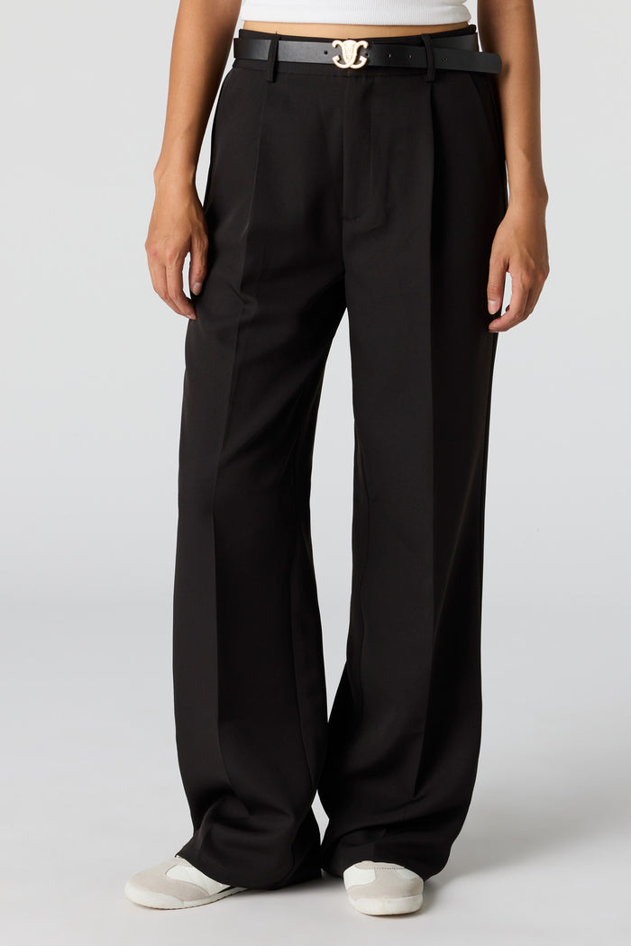 Belted Wide Leg Dress Pant