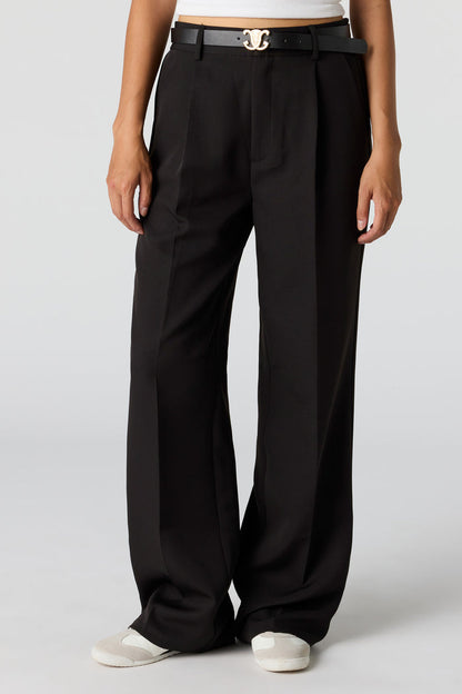 Belted Wide Leg Dress Pant