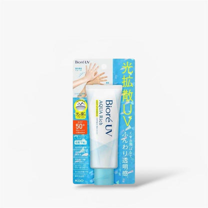 Biore UV Aqua Rich Light Up Essence 70g بيوريه يو في أكوا ريتش لايت أب إيسنس - Princess Cosmetics Qatar
