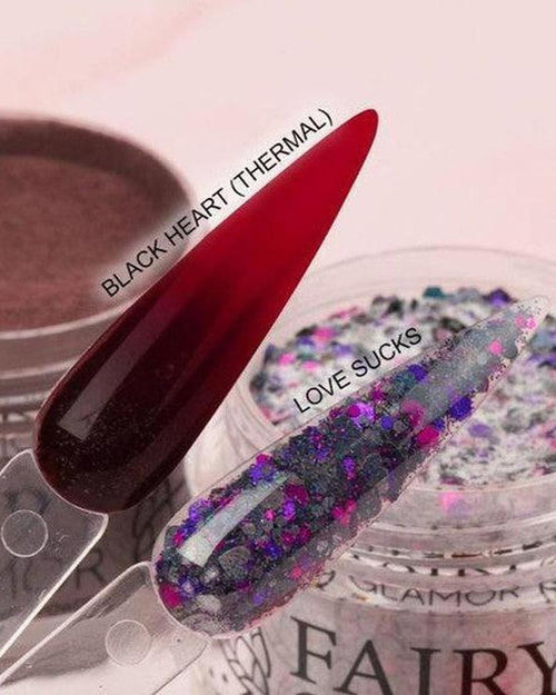 -Thermal (Color Changer)-Dip-Nail-Powder-Black Heart-Fairy-Glamor
