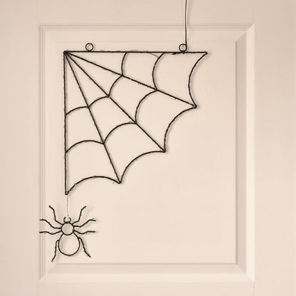Black Spider Web LED Outdoor Halloween Window Light