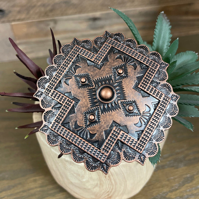 Blazin Roxx Bronze Southwest Cross Belt Buckle