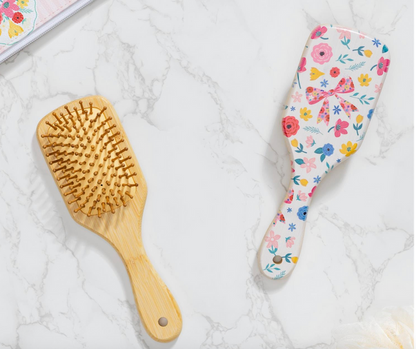 Blossom & Bows Wood Hair Brush