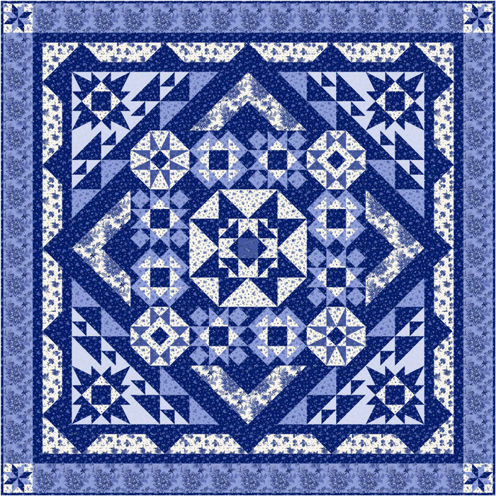 Blue on Blue Block of the Month Pattern #409