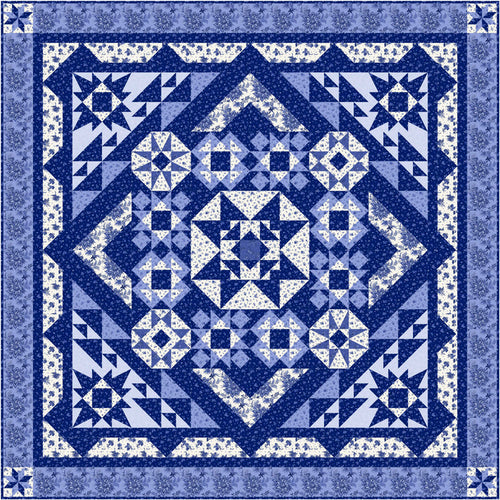 Blue on Blue Block of the Month Pattern #409