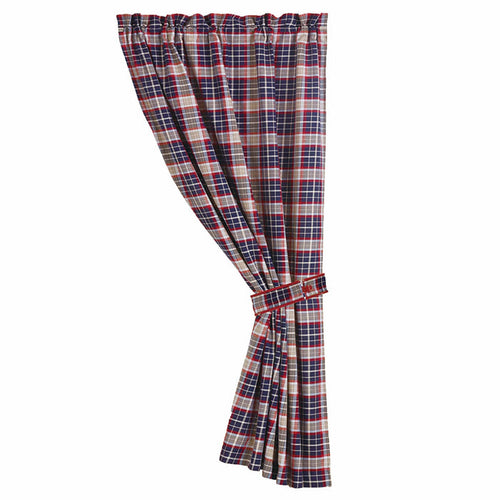 Blue plaid curtain with tieback Curtain