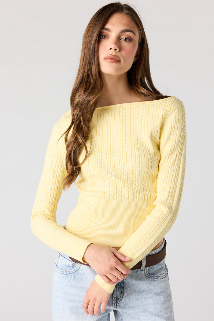 Boatneck Cable Knit Sweater