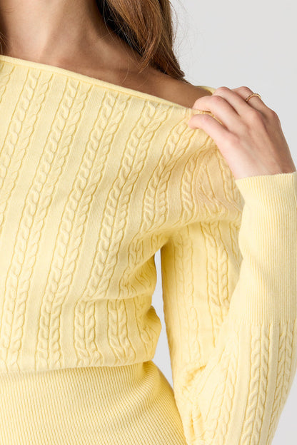 Boatneck Cable Knit Sweater