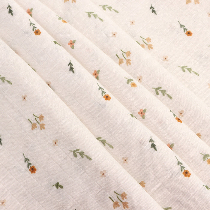 Boho Floral Baby Swaddle Blanket (Organic Muslin)