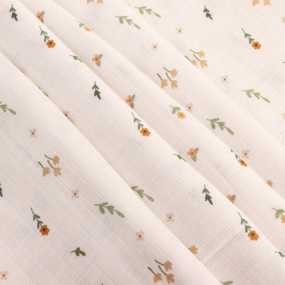 Boho Floral Baby Swaddle Blanket (Organic Muslin)