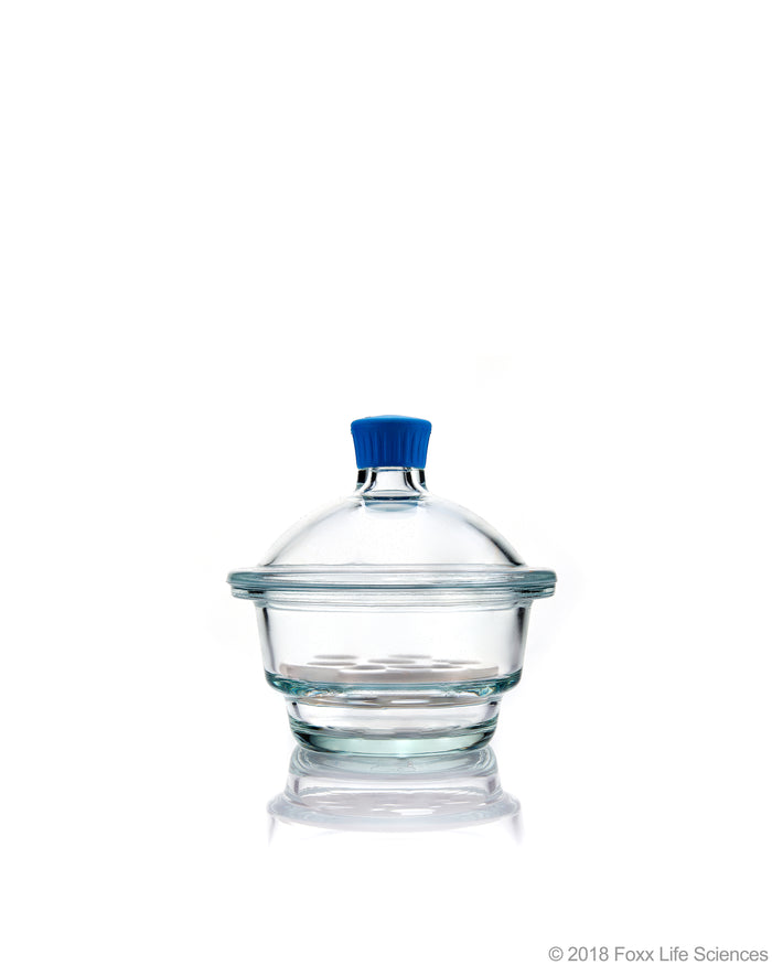 Borosil® Desiccator With Cover and Porcelain Plate, Plastic Knob, Borosilicate Glass 150 mm CS/1 | img_1 | Foxx Life Sciences Global | shopfls.com