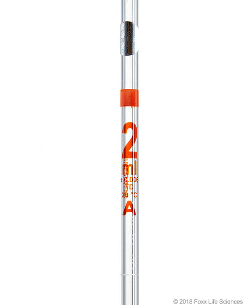 Borosil Volumetric Pipette Bulb Pipette Class A ASTM 2 mL Batch Borosilicate | img_1 | Foxx Life Sciences Global | shopfls.com