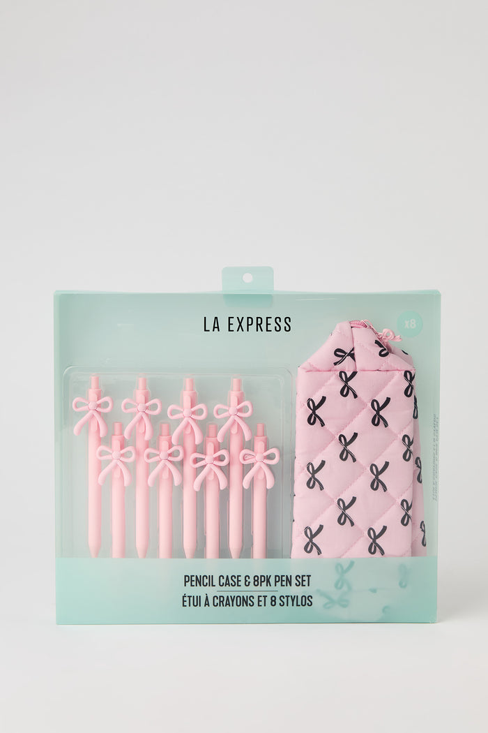 Bow Pen & Pencil Case Set