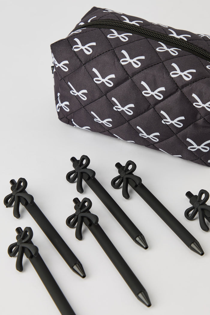 Bow Pen & Pencil Case Set