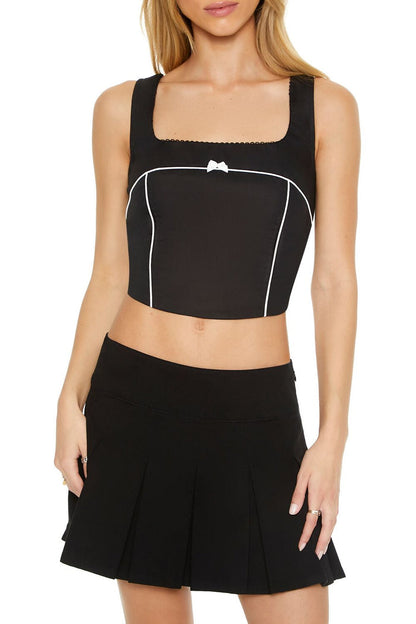 Bow Poplin Crop Top