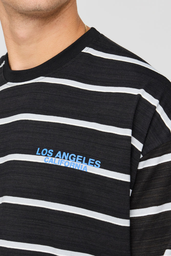 Boxy Striped Graphic Long Sleeve Top